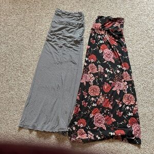 Striped and Floral Maxi Skirts